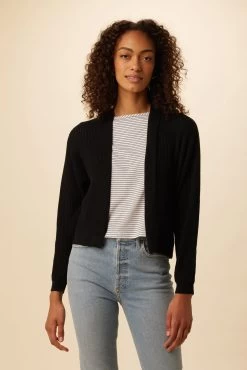 Caroline Organic Cotton Cardigan - Black