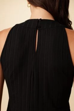 Mariclaire Provence Rib Top - Black -Vibe Wardrobe Shop 8128 Mariclaire Black 5