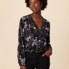 Kaya Washable Silk Blouse - French Jardin Black