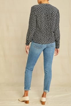 Kaya Washable Silk Blouse - Heart Black Ivory Print -Vibe Wardrobe Shop 8509 Kaya Heart Black Ivory 2763 web 33e06cfd 1367 4ddf ac76 cac1713dcbcc