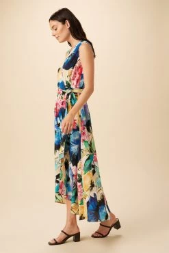 Hanne Washable Silk Maxi Dress - Full Bloom -Vibe Wardrobe Shop 9223 Hanne Full Bloom 2