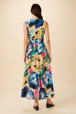 Hanne Washable Silk Maxi Dress - Full Bloom -Vibe Wardrobe Shop 9223 Hanne Full Bloom 3