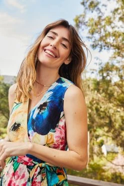 Hanne Washable Silk Maxi Dress - Full Bloom -Vibe Wardrobe Shop 9223 Hanne Full Bloom 552