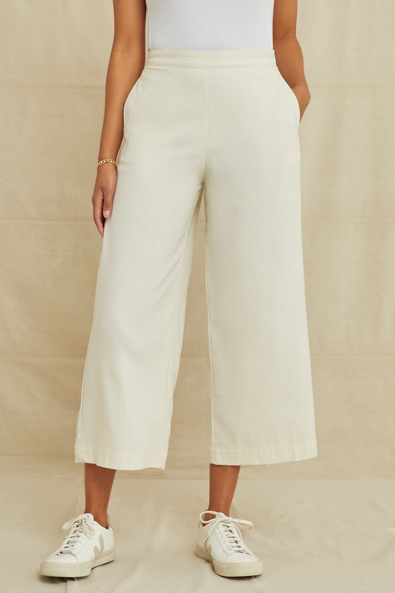 Patsy Silk Noil Pant - Ivory 1 Patsy Silk Noil Pant - Ivory