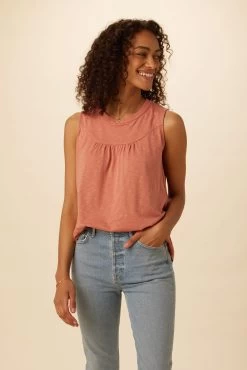 Hartley Reverie Slub Tank - Coral Haze