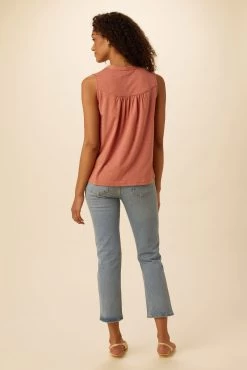 Hartley Reverie Slub Tank - Coral Haze -Vibe Wardrobe Shop 9317 Hartley Coral Haze 3