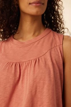 Hartley Reverie Slub Tank - Coral Haze -Vibe Wardrobe Shop 9317 Hartley Coral Haze 4