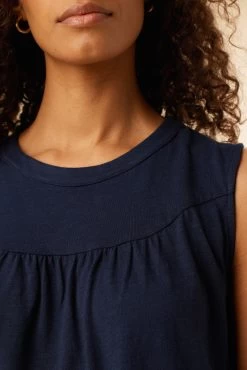 Hartley Reverie Slub Tank - Navy -Vibe Wardrobe Shop 9317 Hartley Navy 4