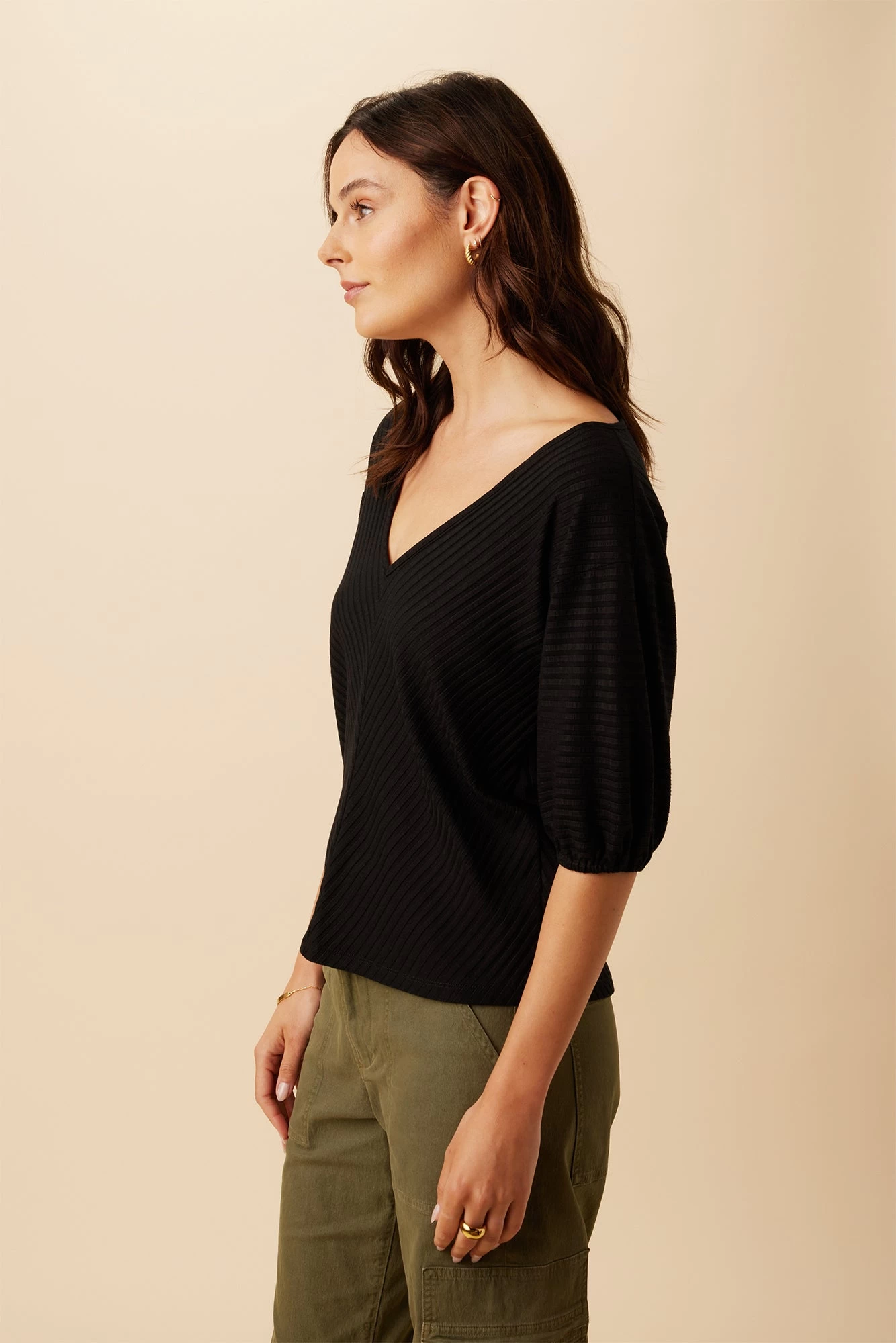 Manette Riviera Rib Top - Black 2 Manette Riviera Rib Top - Black - Image 2