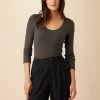 Itana Long Sleeve Dream Rib Tee - Anthracite