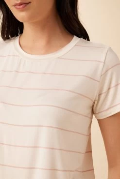 Berkeley Dream Knit Tee - Havana Stripe Rose -Vibe Wardrobe Shop 9493 SS Berkeley Havana Stripe Natural Pink 4 48a2ee59 36aa 4610 ab85 af2ea5b90eba