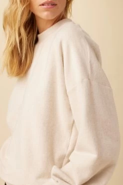 Ebele Nouveau Fleece Sweatshirt - Oatmeal -Vibe Wardrobe Shop 9524 Ebele Brushed Oatmeal 4 aa636d9f 7dc6 47d8 8ce2 f61c682ce734