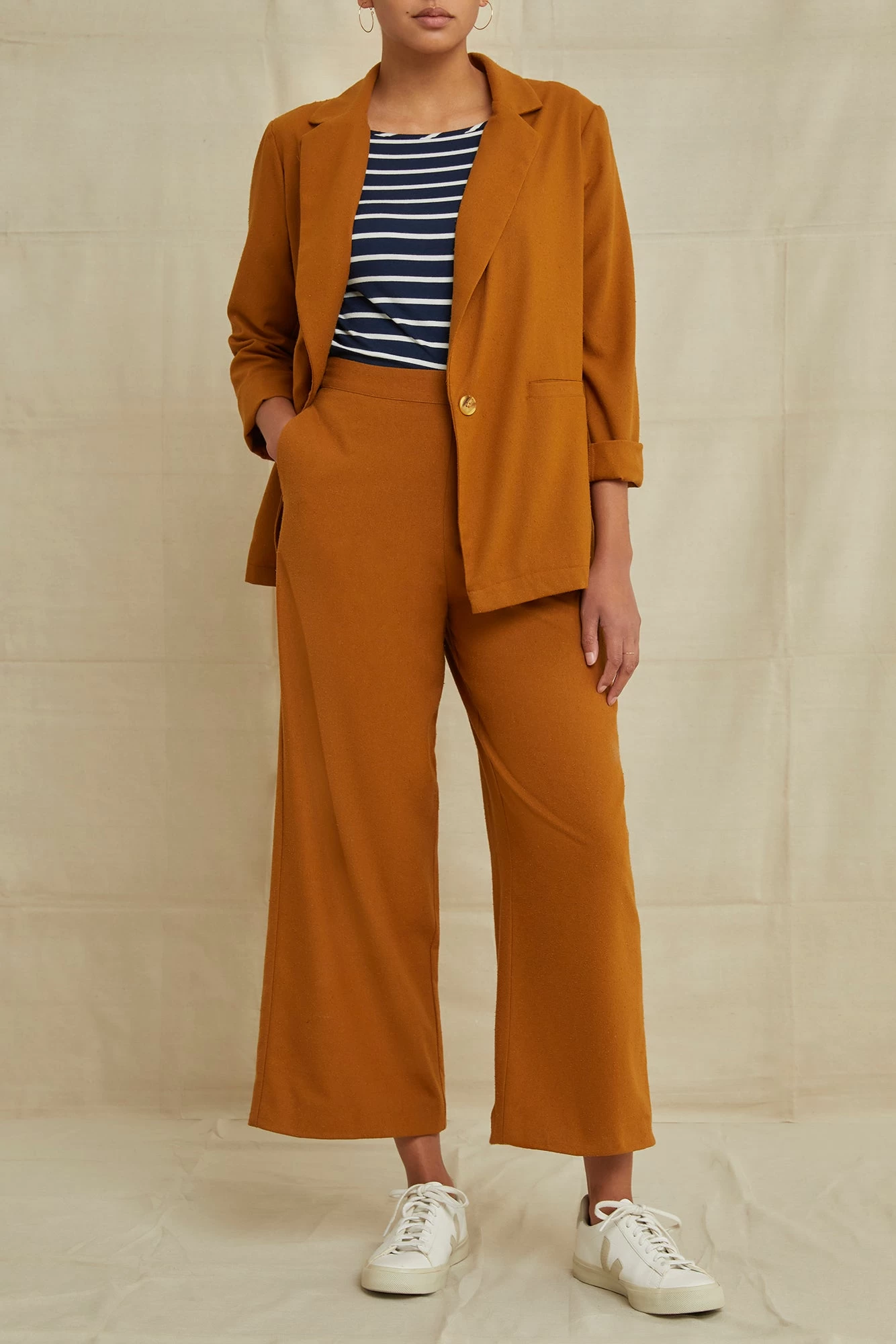 Patsy Silk Noil Pant - Golden Tan 5 Patsy Silk Noil Pant - Golden Tan - Image 5