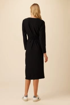 Russo Luxe Fleece Dress - Black 6 Russo Luxe Fleece Dress - Black -Vibe Wardrobe Shop 9597R1 Russo Black 3