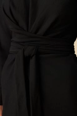 Russo Luxe Fleece Dress - Black 7 Russo Luxe Fleece Dress - Black -Vibe Wardrobe Shop 9597R1 Russo Black 4