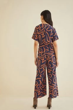 Fantasia Silk Jumpsuit -Vibe Wardrobe Shop 9669 Fantasia Matisse Rust 1439 web