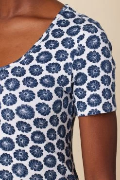 Cara Reverie Knit Tee - Calico Navy -Vibe Wardrobe Shop 9818R1 SS Cara Calico Navy 4