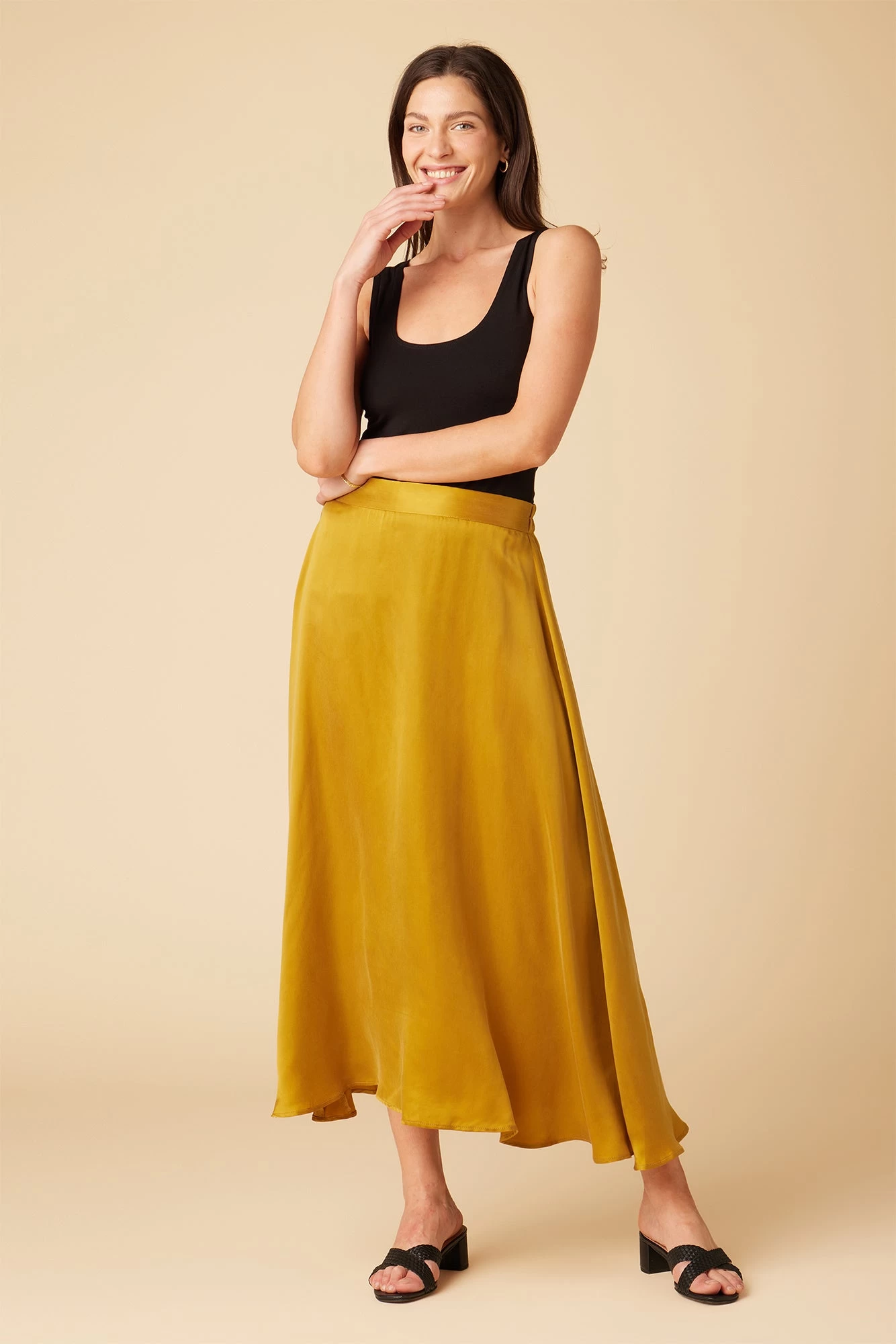 Blaze Cottonseed Cupro Skirt - Gold 4 Blaze Cottonseed Cupro Skirt - Gold - Image 4