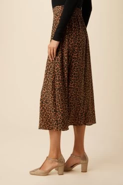Blaze Washable Silk Skirt - Caramel Sauvage -Vibe Wardrobe Shop 9838 Blaze Caramel Sauvage 2