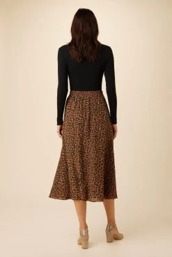 Blaze Washable Silk Skirt - Caramel Sauvage -Vibe Wardrobe Shop 9838 Blaze Caramel Sauvage 3