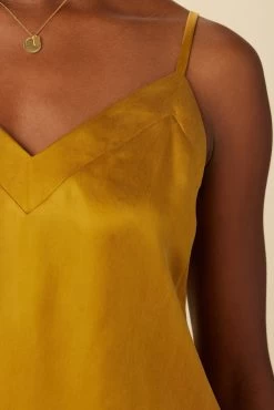 Barlow Cottonseed Cupro Cami - Gold -Vibe Wardrobe Shop 9887 Barlow Cupro Gold 4