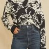 Almira Organic Cotton Sweater - Black Floral - ReAmour