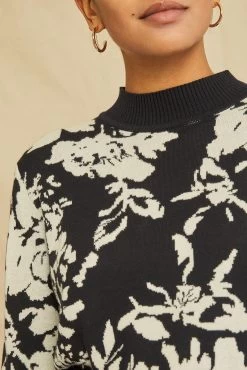 Almira Organic Cotton Sweater - Black Floral - ReAmour 7 Almira Organic Cotton Sweater - Black Floral - ReAmour -Vibe Wardrobe Shop 9895 Almira Black Ivory Jacquard 3707 web d1535832 6a83 45c5 87b0 06f21828a8ff