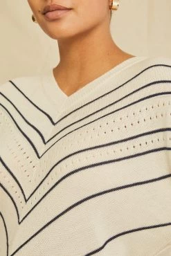 Minerva Wool Sweater - Ivory And Navy - ReAmour -Vibe Wardrobe Shop 9912 Minerva Ivory. Navy 2380 web 9105e69b 7d61 40ca acda 98118413a4d2