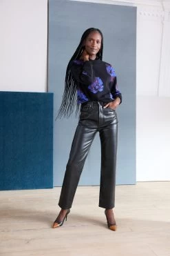 Bloom Organic Cotton Sweater - Blue Purple Multi Floral