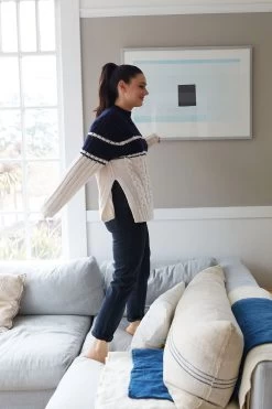 Sena Wool Sweater - Ivory Navy Stripe -Vibe Wardrobe Shop Capture One Catalog0687