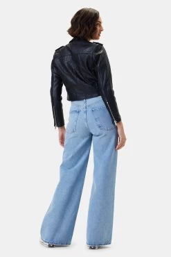 Deadwood Joan Leather Biker Jacket - Black -Vibe Wardrobe Shop DEADWOOD Joan Biker Jacket Black 3 bde7c7d9 8d40 4d42 a45e 2d1072916375