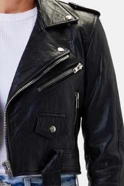 Deadwood Joan Leather Biker Jacket - Black -Vibe Wardrobe Shop DEADWOOD Joan Biker Jacket Black 4 b82fa09f 4bd4 4298 a221 a03a448b8bbd
