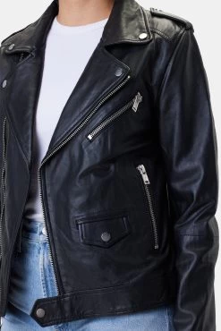 Deadwood River Leather Jacket - Black -Vibe Wardrobe Shop DEADWOOD River Leather Jacket Black 4