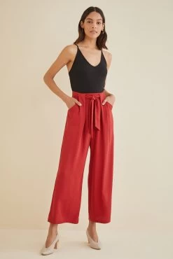 Eldora Wide Leg Pants - Red - ReAmour