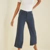 Annabelle Wide Leg Cropped Pant - Evening Blue