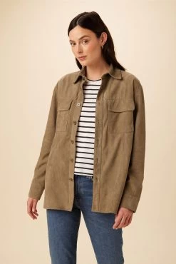 Deadwood Shoreline Suede Jacket - Army Green