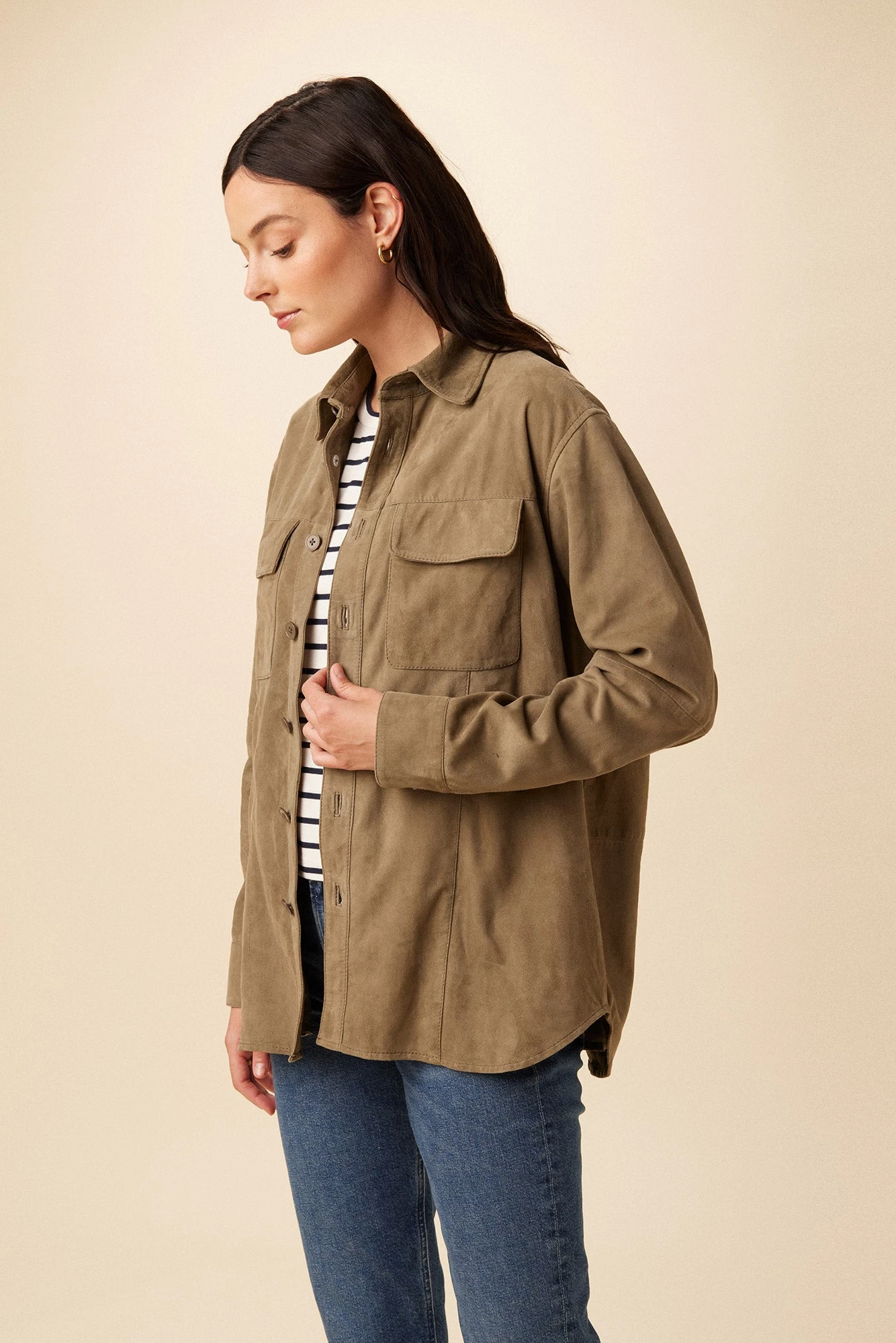 Deadwood Shoreline Suede Jacket - Army Green 2 Deadwood Shoreline Suede Jacket - Army Green - Image 2
