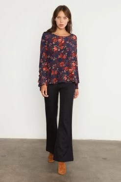 Nadette Pant -Vibe Wardrobe Shop henrietta red winterbloom nadette navy 3720 0f3682ab 15c7 4a02 833e 5c619f2a8eab