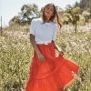 Jill Linen Skirt - Carmine