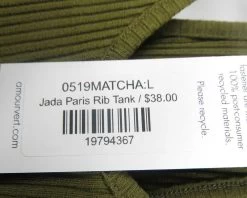 Jada Paris Rib Tank - Matcha - ReAmour -Vibe Wardrobe Shop recurate submission 39388 3